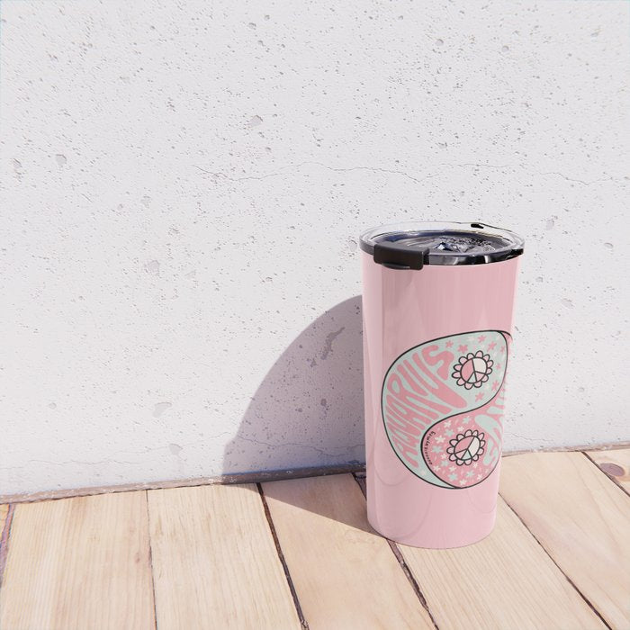 Aquarius Yin Yang Travel Mug Gallery Image 4