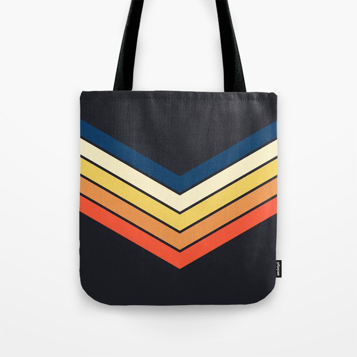 Madana - V Shaped Retro Stripes 70s Style Design Tote Bag Gallery Image 1