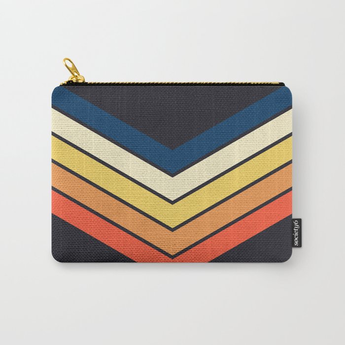 Madana - V Shaped Retro Stripes 70s Style Design Carry All Pouch Gallery Image 1