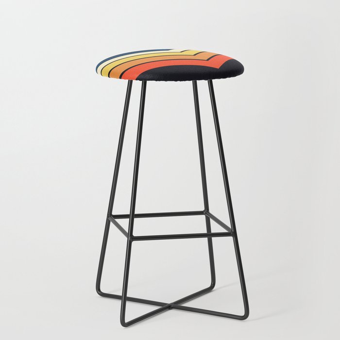 Madana - V Shaped Retro Stripes 70s Style Design Stool Gallery Image 1