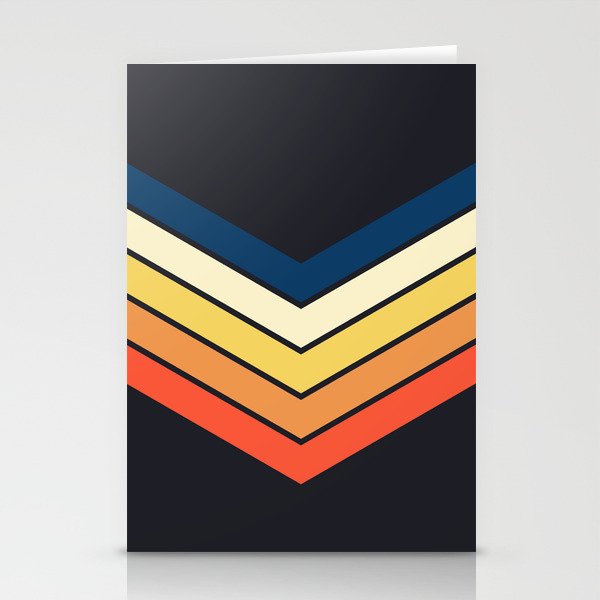 Madana - V Shaped Retro Stripes 70s Style Design Stationery Card Gallery Image 2