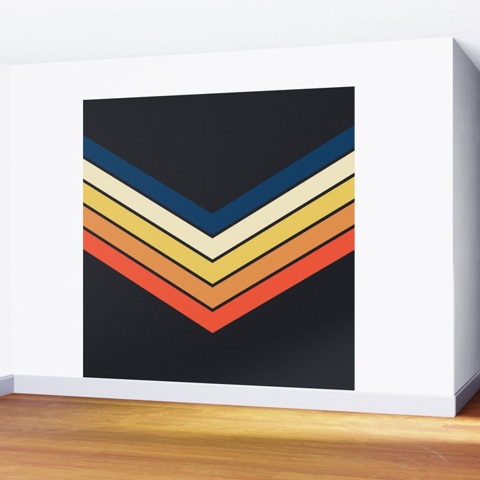 Madana - V Shaped Retro Stripes 70s Style Design Wall Mural Gallery Image 2