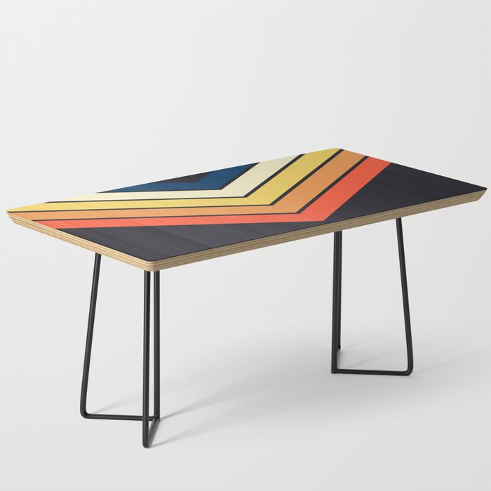 Madana - V Shaped Retro Stripes 70s Style Design Coffee Table Gallery Image 1