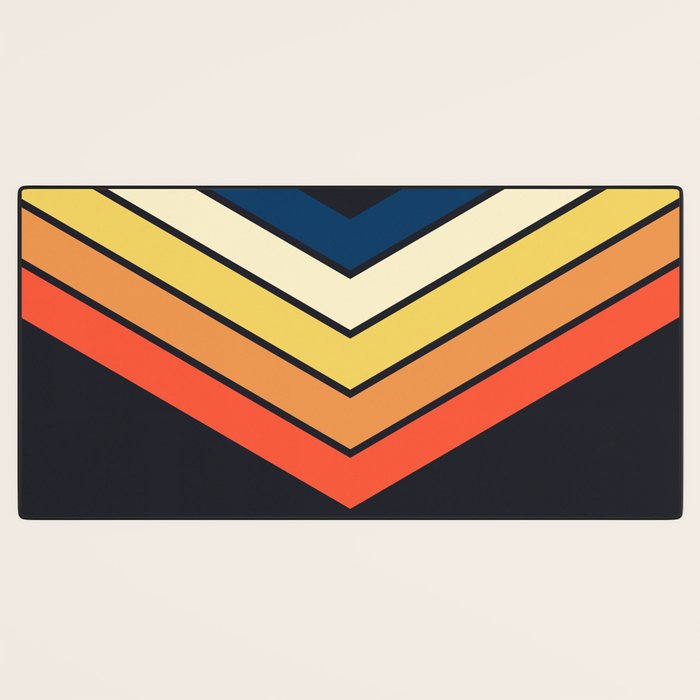 Madana - V Shaped Retro Stripes 70s Style Design Desk Mat Gallery Image 3