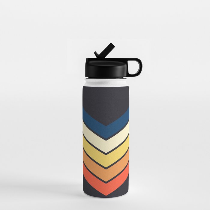 Madana - V Shaped Retro Stripes 70s Style Design Water Bottle Gallery Image 1