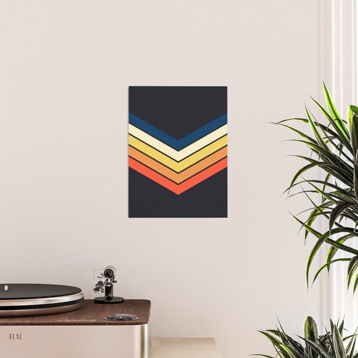 Madana - V Shaped Retro Stripes 70s Style Design Poster Gallery Image 2