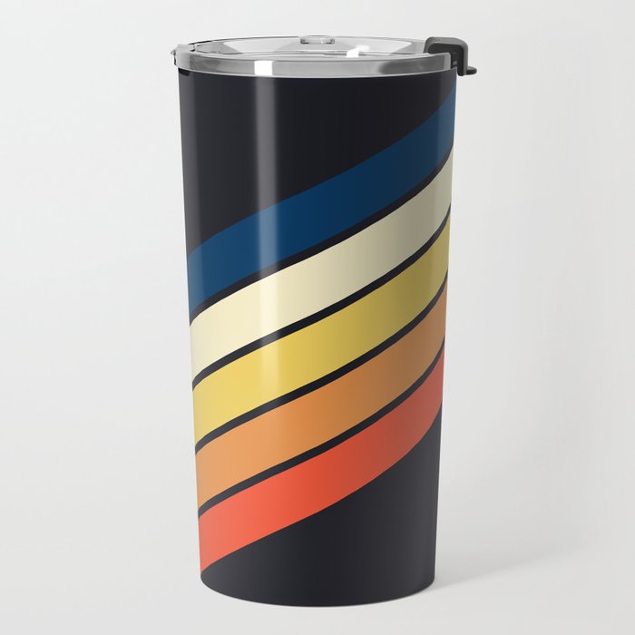 Madana - V Shaped Retro Stripes 70s Style Design Travel Mug Gallery Image 2