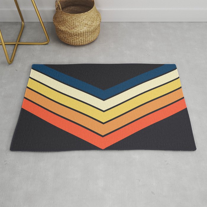 Madana - V Shaped Retro Stripes 70s Style Design Rug Gallery Image 1
