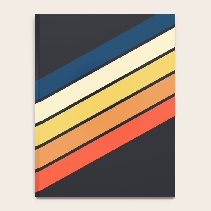 Madana - V Shaped Retro Stripes 70s Style Design Notebook Gallery Image 4