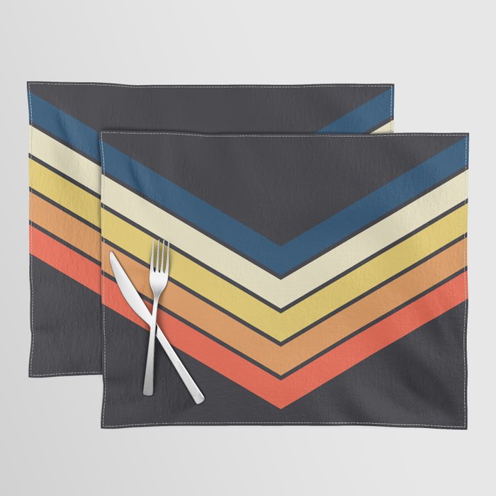 Madana - V Shaped Retro Stripes 70s Style Design Placemat Gallery Image 1