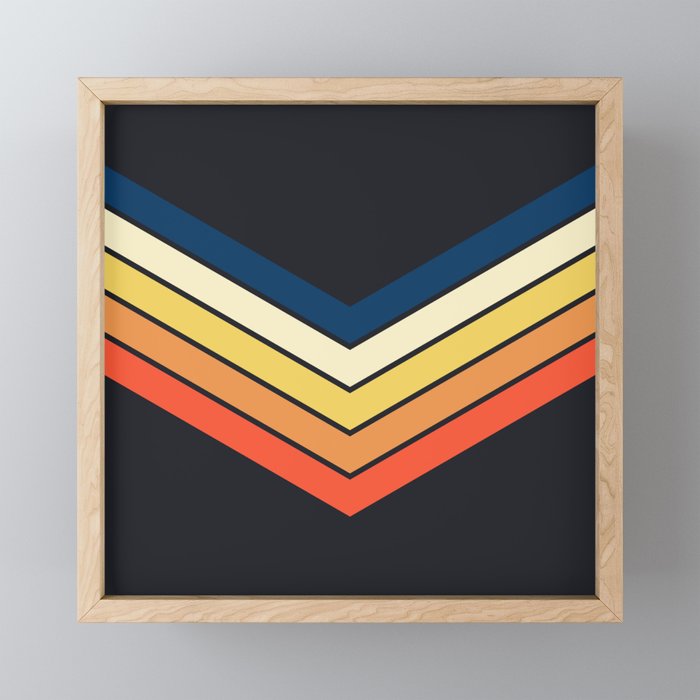 Madana - V Shaped Retro Stripes 70s Style Design Mini Art Print Gallery Image 1