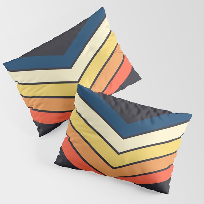 Madana - V Shaped Retro Stripes 70s Style Design Pillow Sham Gallery Image 3