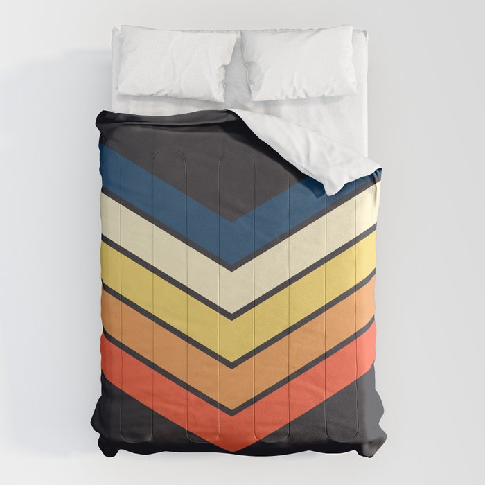 Madana - V Shaped Retro Stripes 70s Style Design Comforter Gallery Image 6