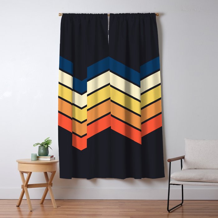 Madana - V Shaped Retro Stripes 70s Style Design Window Curtain Gallery Image 5