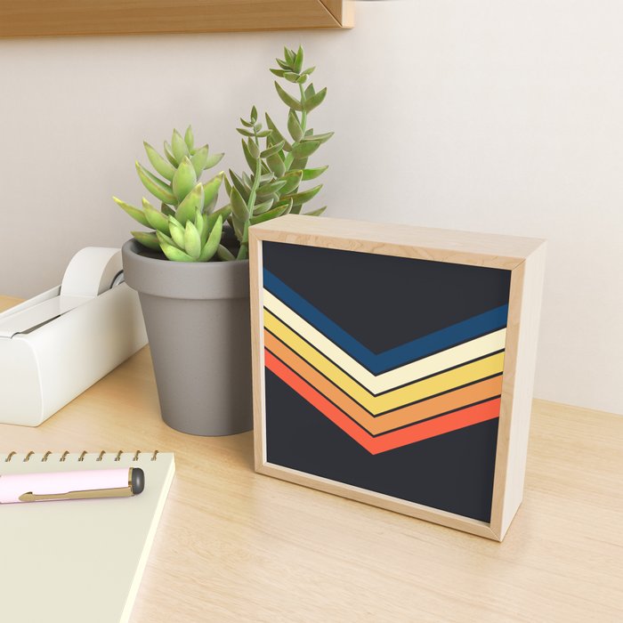 Madana - V Shaped Retro Stripes 70s Style Design Mini Art Print Gallery Image 2