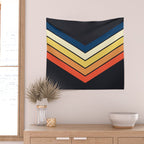 Madana - V Shaped Retro Stripes 70s Style Design Wall Tapestry Gallery Image 2