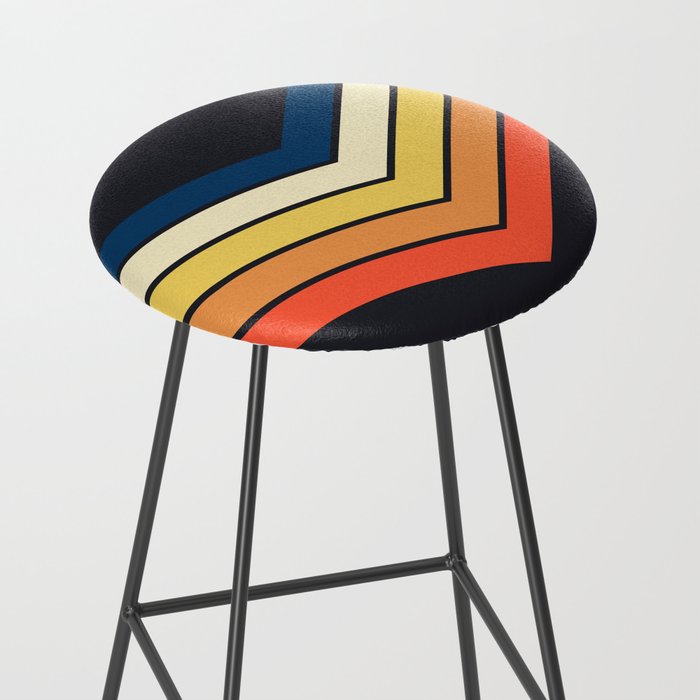Madana - V Shaped Retro Stripes 70s Style Design Stool Gallery Image 2