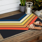 Madana - V Shaped Retro Stripes 70s Style Design Outdoor Rug Gallery Image 2