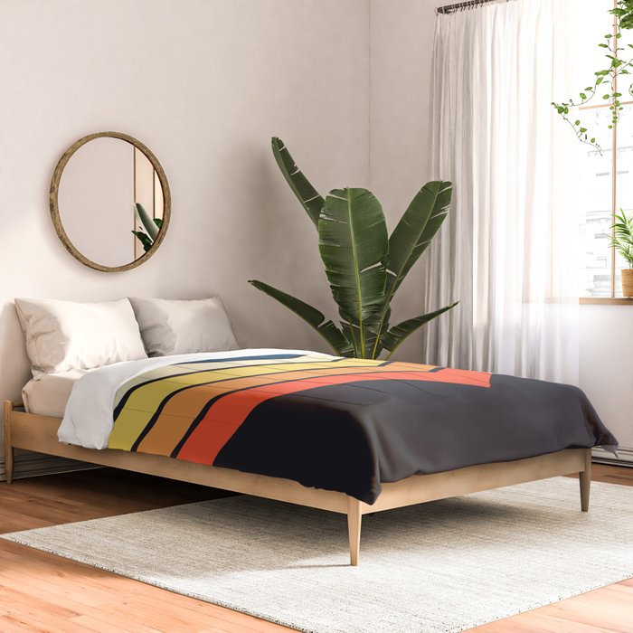 Madana - V Shaped Retro Stripes 70s Style Design Comforter Gallery Image 2