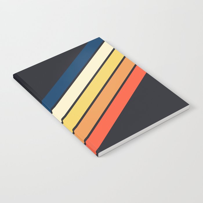 Madana - V Shaped Retro Stripes 70s Style Design Notebook Gallery Image 1