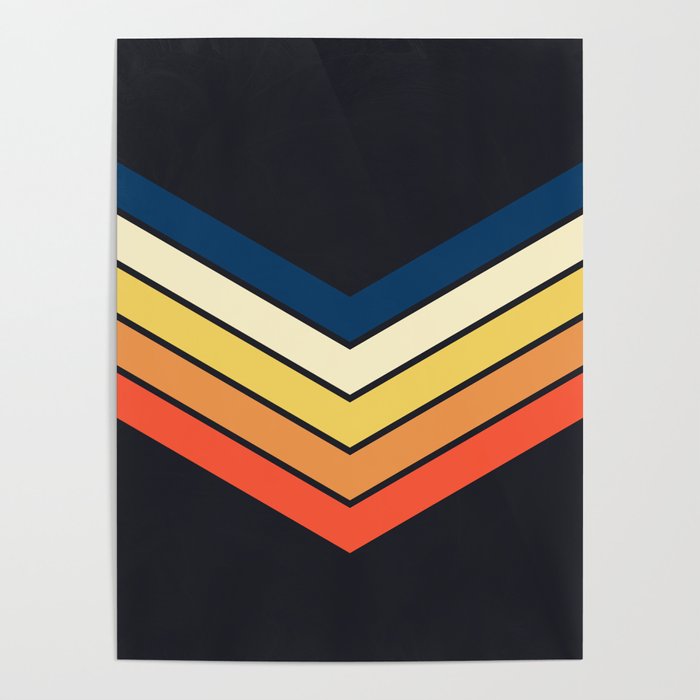 Madana - V Shaped Retro Stripes 70s Style Design Poster Gallery Image 4