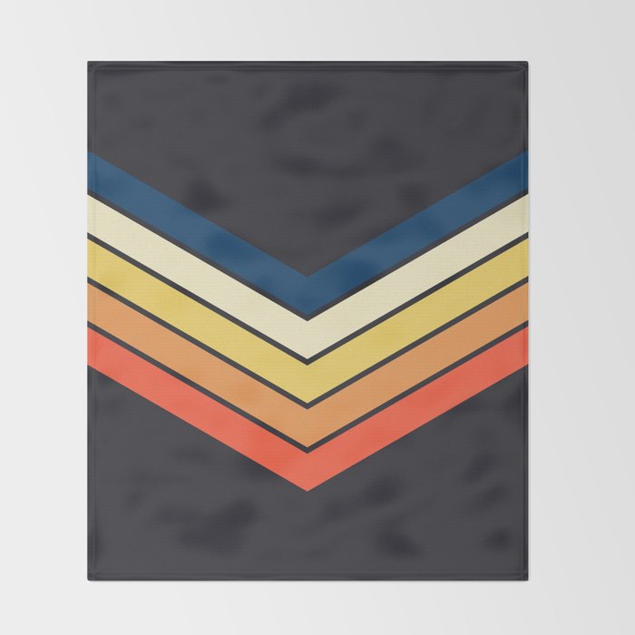 Madana - V Shaped Retro Stripes 70s Style Design Throw Blanket Gallery Image 2
