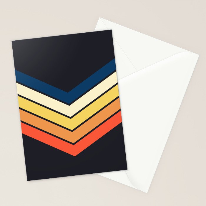 Madana - V Shaped Retro Stripes 70s Style Design Stationery Card Gallery Image 2