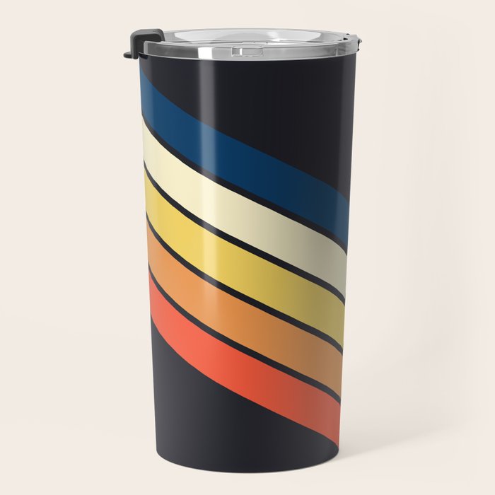 Madana - V Shaped Retro Stripes 70s Style Design Travel Mug Gallery Image 3