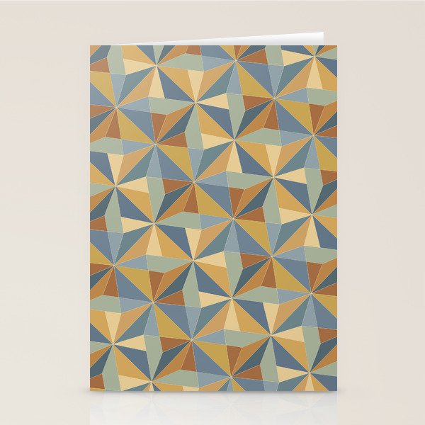 Kaleidoscope Tile Pattern III Warm Earthy Summer Stationery Card Gallery Image 1