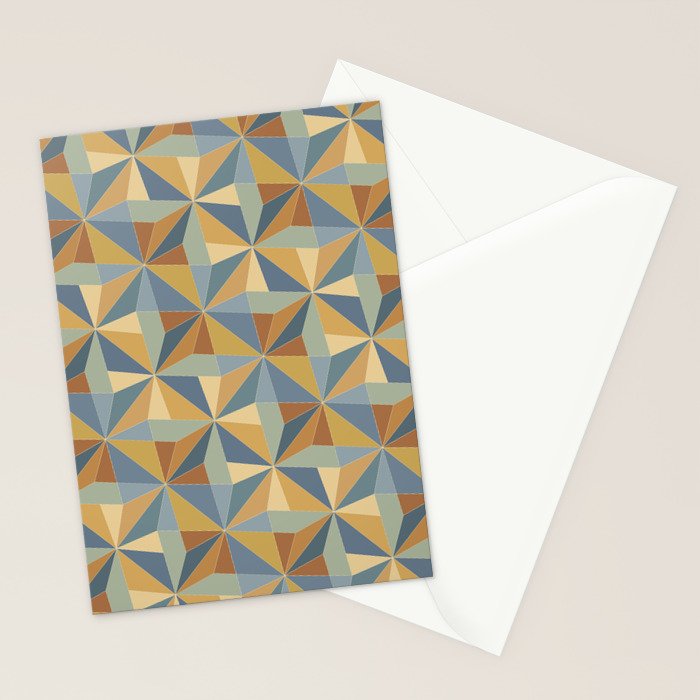 Kaleidoscope Tile Pattern III Warm Earthy Summer Stationery Card Gallery Image 2