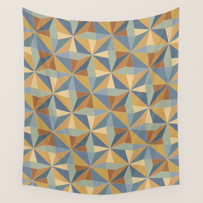 Kaleidoscope Tile Pattern III Warm Earthy Summer Wall Tapestry Gallery Image 4