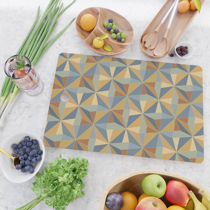 Kaleidoscope Tile Pattern III Warm Earthy Summer Cutting Board Gallery Image 2