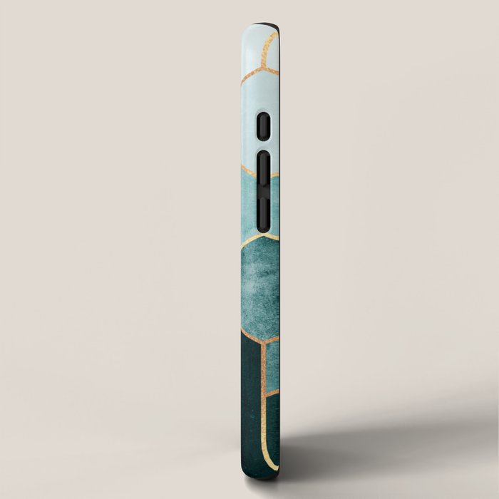 Teal Hexagons iPhone Case Gallery Image 2