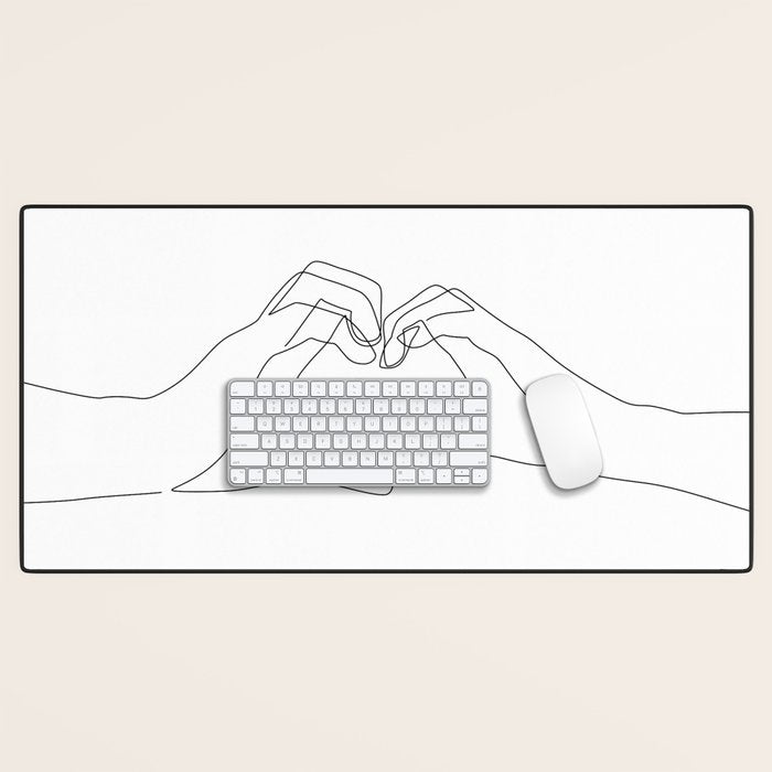 Hand Heart Desk Mat Gallery Image 1
