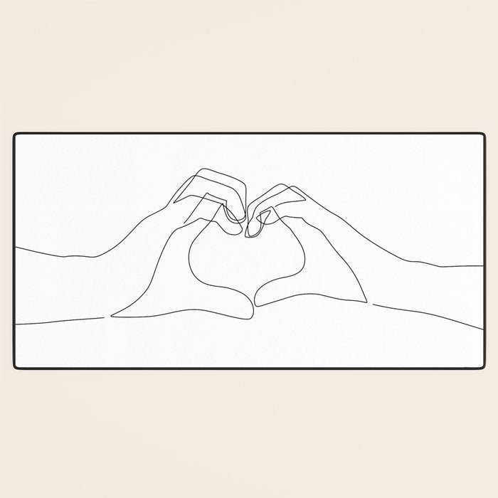 Hand Heart Desk Mat Gallery Image 3