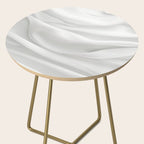 White Satin Silky Surface All White Side Table Gallery Image 2