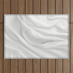 White Satin Silky Surface All White Outdoor Rug Gallery Image 1