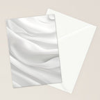 White Satin Silky Surface All White Stationery Card Gallery Image 2