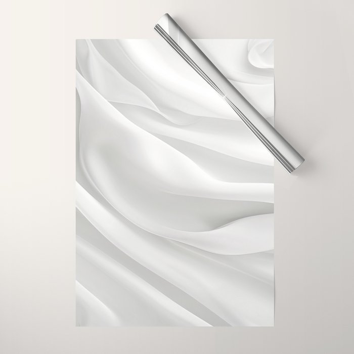 White Satin Silky Surface All White Wrapping Paper Gallery Image 1