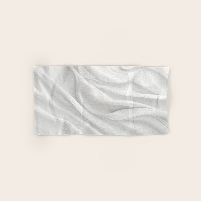 White Satin Silky Surface All White Bath Towel Gallery Image 1