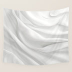 White Satin Silky Surface All White Wall Tapestry Gallery Image 4