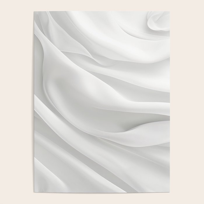 White Satin Silky Surface All White Poster Gallery Image 1