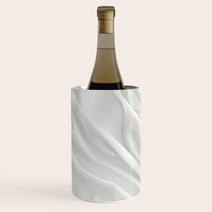 White Satin Silky Surface All White Wine Chiller Gallery Image 2