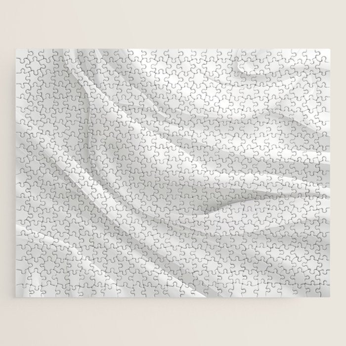 White Satin Silky Surface All White Jigsaw Puzzle Gallery Image 1