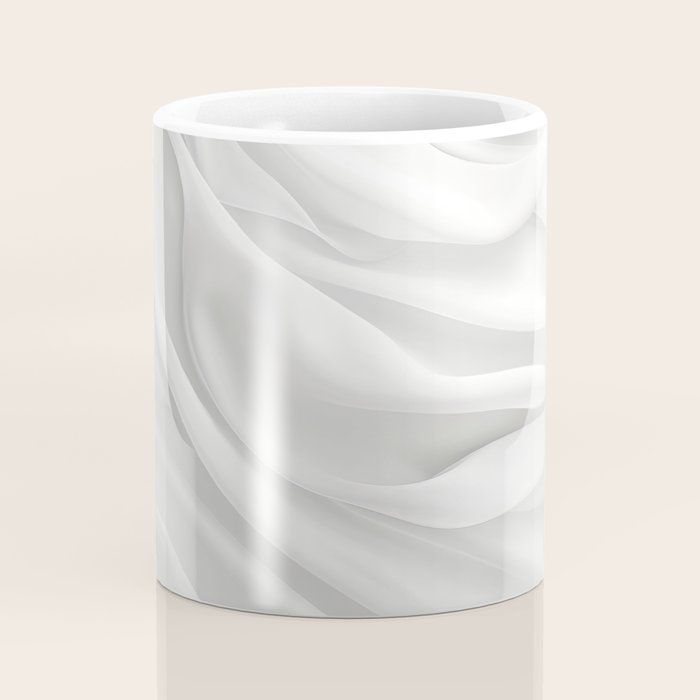 White Satin Silky Surface All White Coffee Mug Gallery Image 4