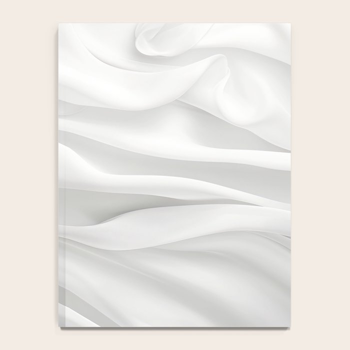White Satin Silky Surface All White Notebook Gallery Image 4