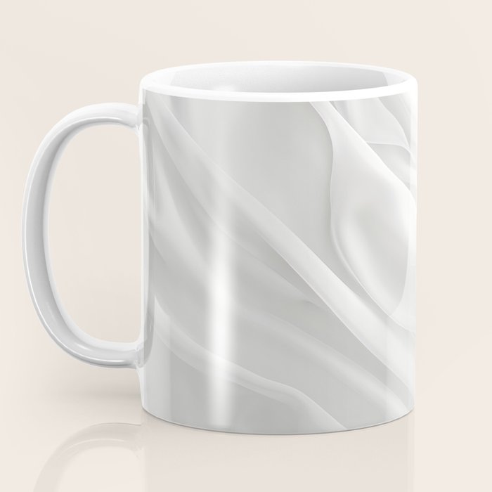 White Satin Silky Surface All White Coffee Mug Gallery Image 3