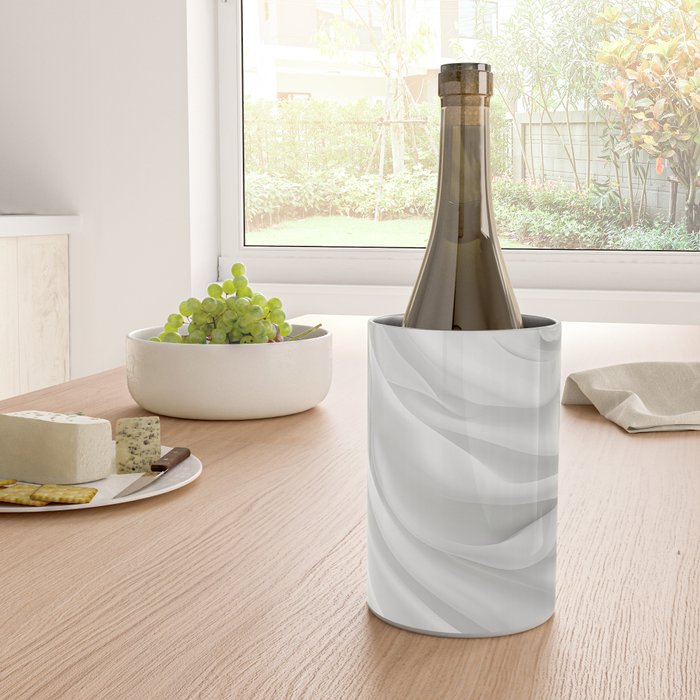 White Satin Silky Surface All White Wine Chiller Gallery Image 4