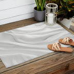 White Satin Silky Surface All White Outdoor Rug Gallery Image 2
