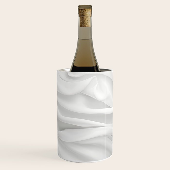 White Satin Silky Surface All White Wine Chiller Gallery Image 3